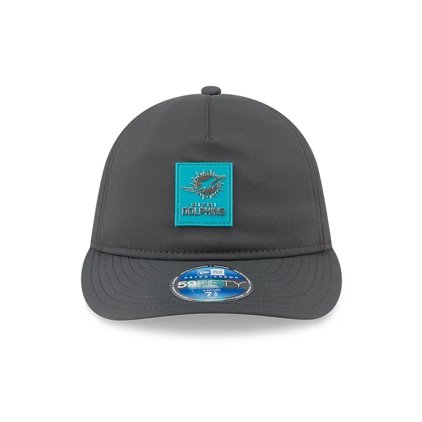 This is a Miami Dolphins NFL Sideline Charcoal Retro Crown 59FIFTY Fitted Cap 3