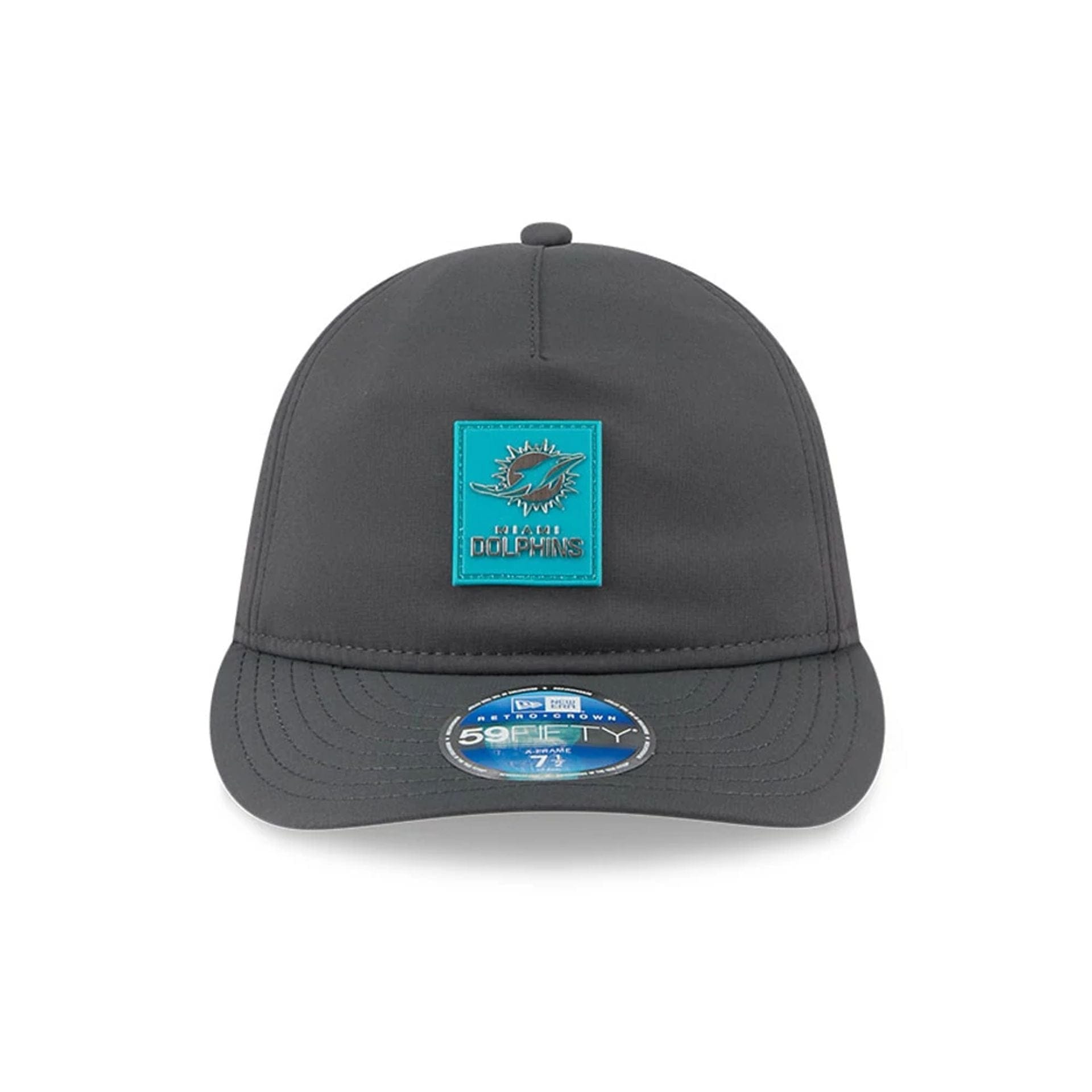 This is a Miami Dolphins NFL Sideline Charcoal Retro Crown 59FIFTY Fitted Cap 3