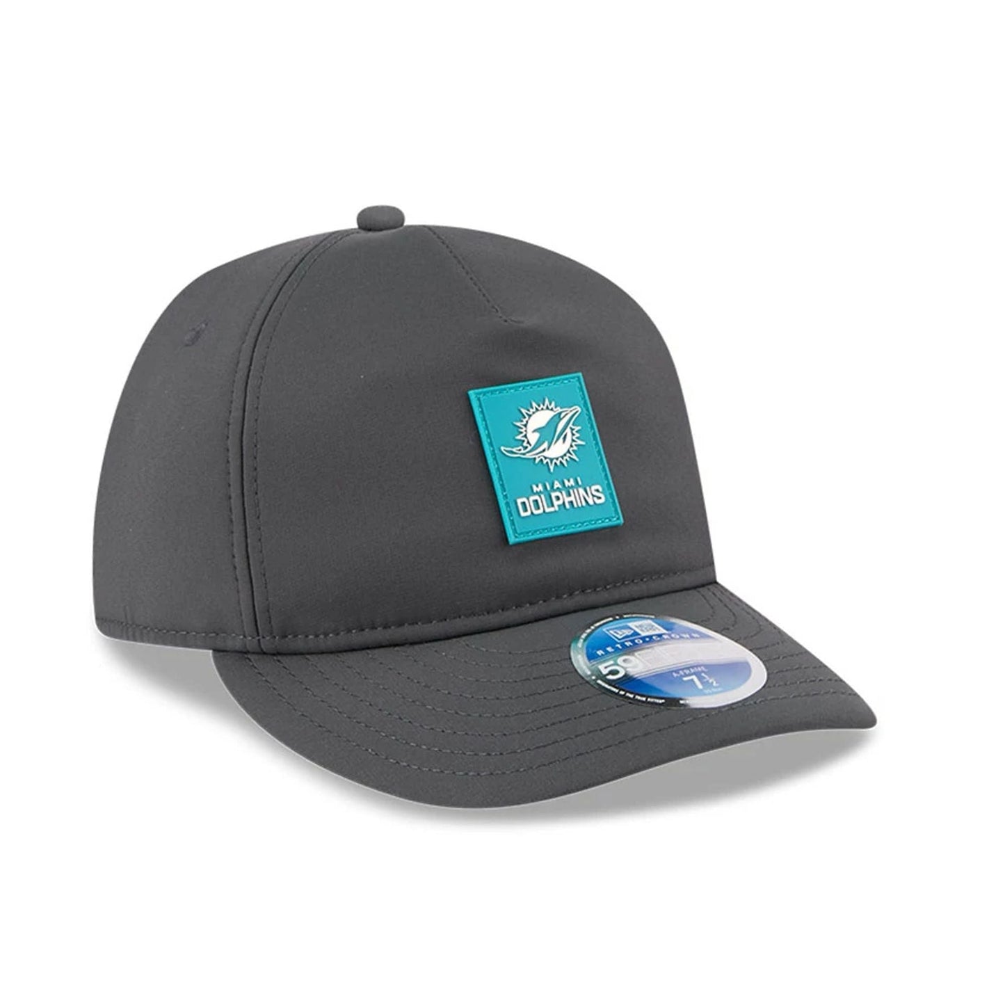 This is a Miami Dolphins NFL Sideline Charcoal Retro Crown 59FIFTY Fitted Cap 4