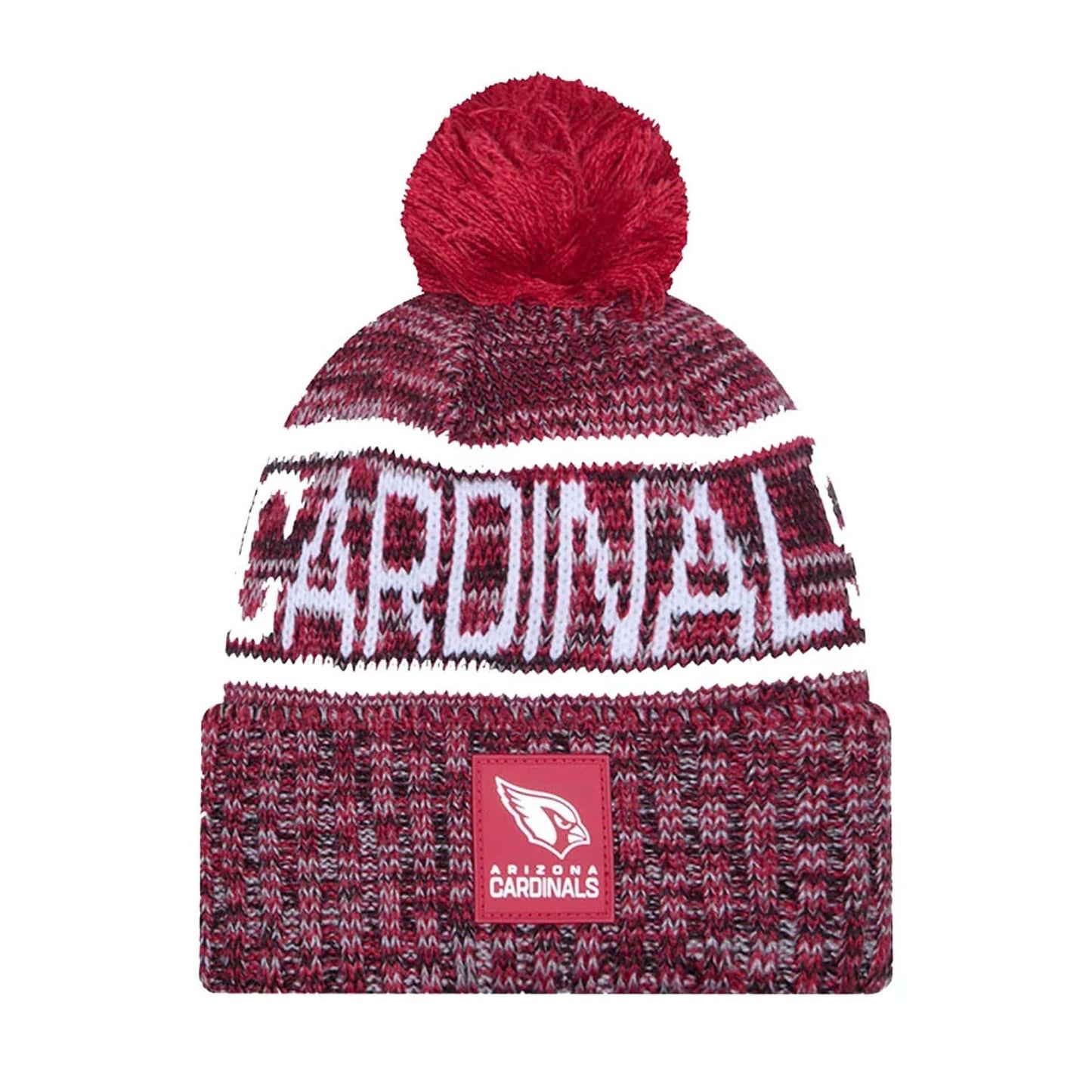 This is a Arizona Cardinals NFL Sideline 2025 Dark Red Sport Knit Beanie Hat 1
