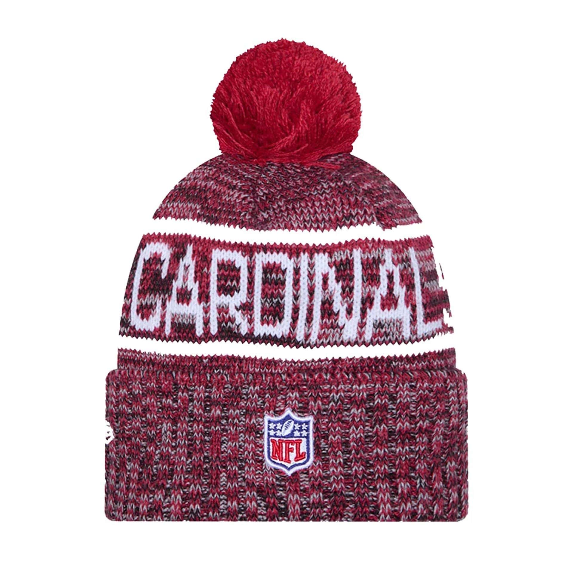 This is a Arizona Cardinals NFL Sideline 2025 Dark Red Sport Knit Beanie Hat 3