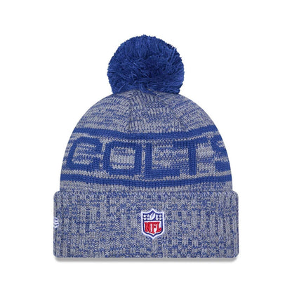 This is a Indianapolis Colts NFL Sideline 2025 Blue Sport Knit Beanie Hat 3