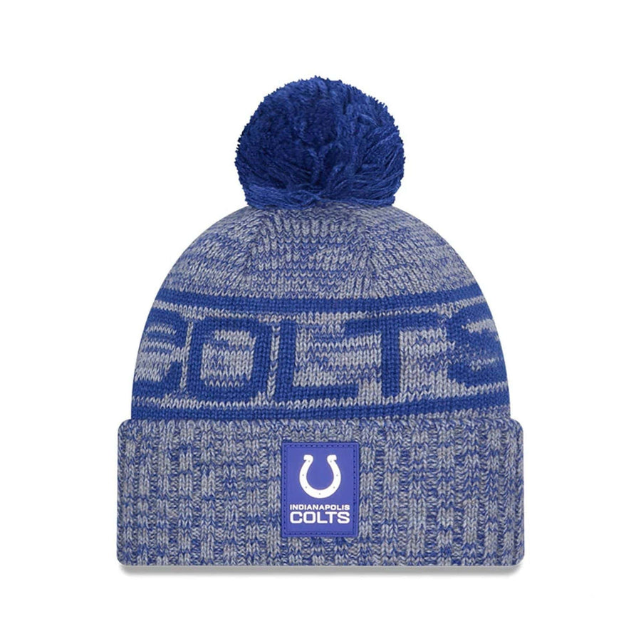 This is a Indianapolis Colts NFL Sideline 2025 Blue Sport Knit Beanie Hat 1