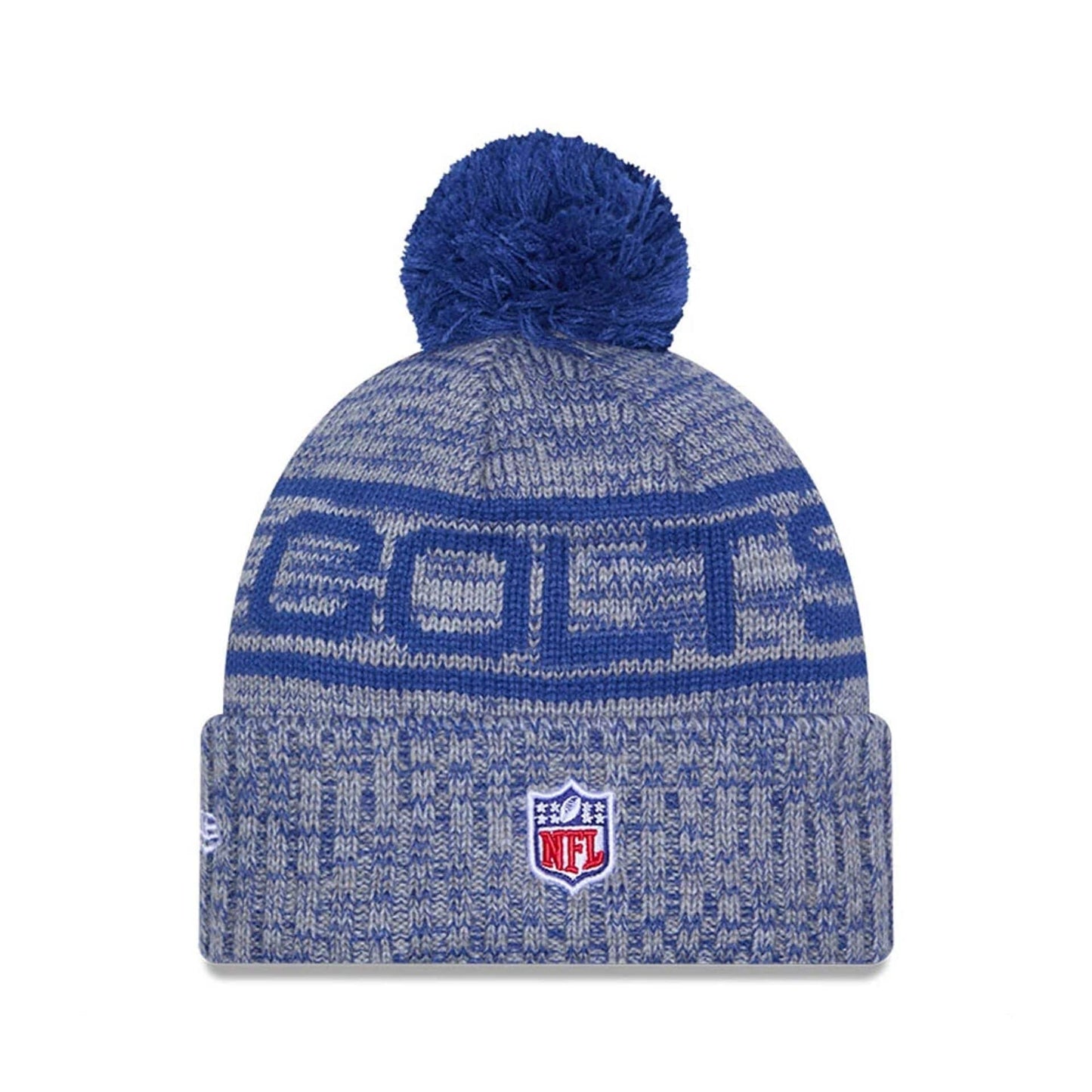 This is a Indianapolis Colts NFL Sideline 2025 Blue Sport Knit Beanie Hat 3