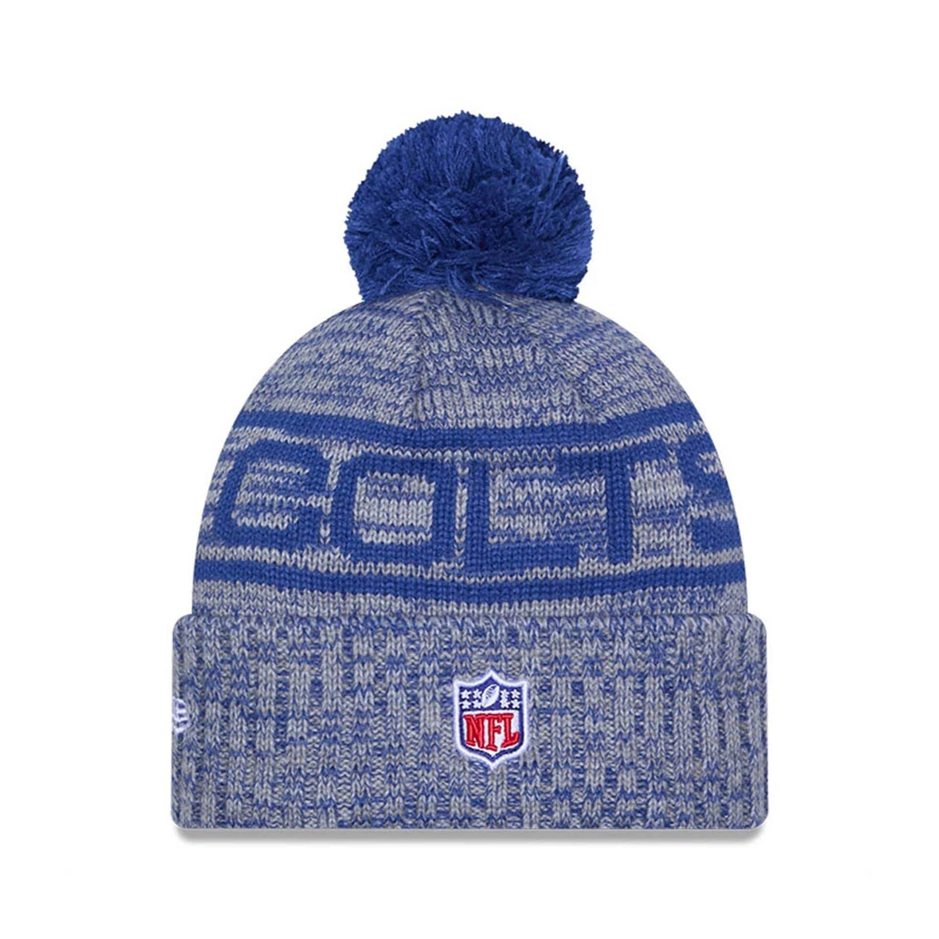This is a Indianapolis Colts NFL Sideline 2025 Blue Sport Knit Beanie Hat 3
