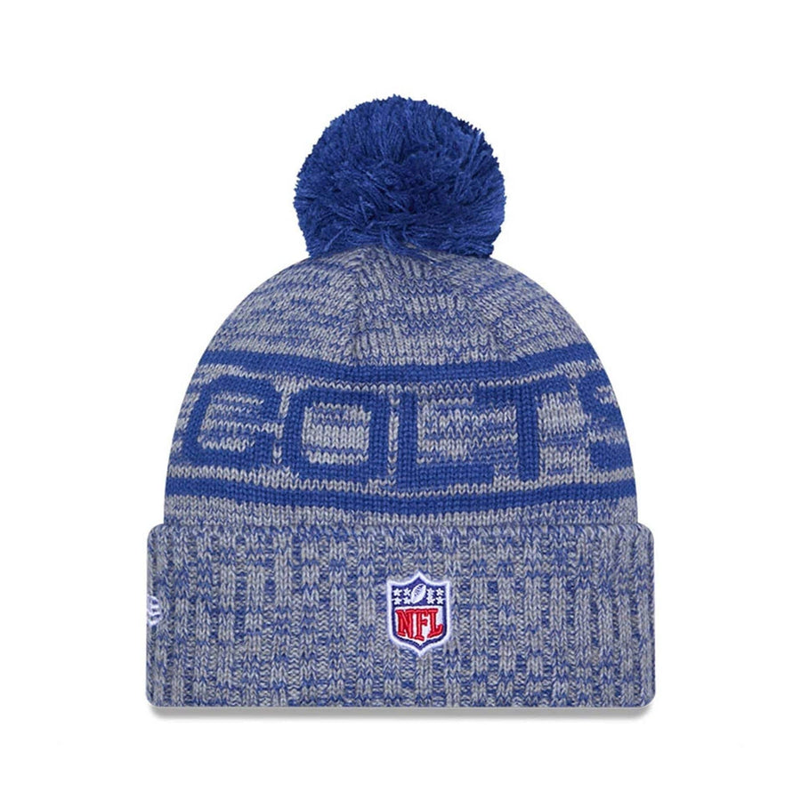This is a Indianapolis Colts NFL Sideline 2025 Blue Sport Knit Beanie Hat 3