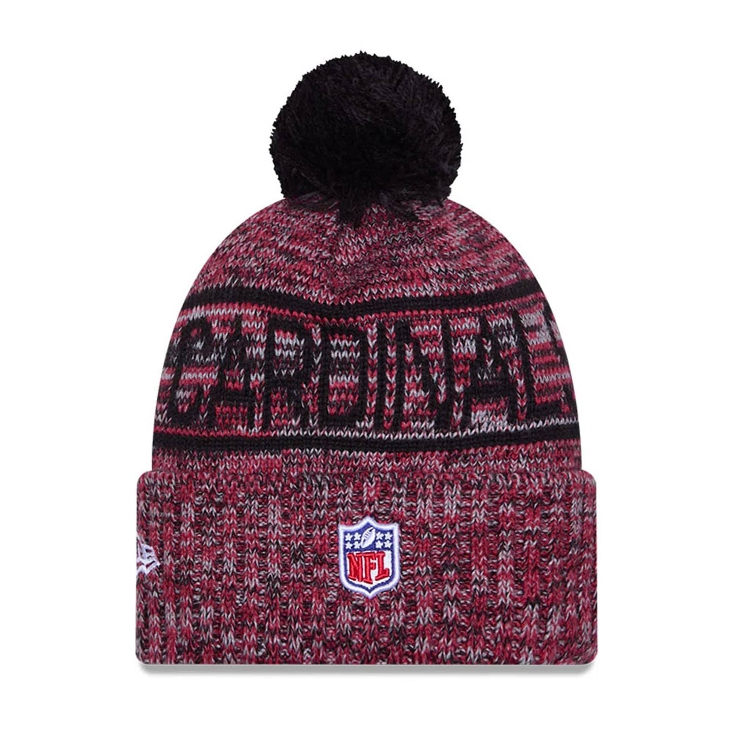 This is a Arizona Cardinals NFL Sideline Black Sport Knit Beanie Hat 2