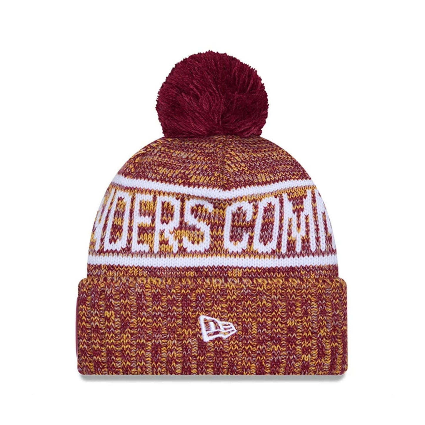 This is a Washington Commanders NFL Sideline 2025 Dark Red Sport Knit Beanie Hat 2