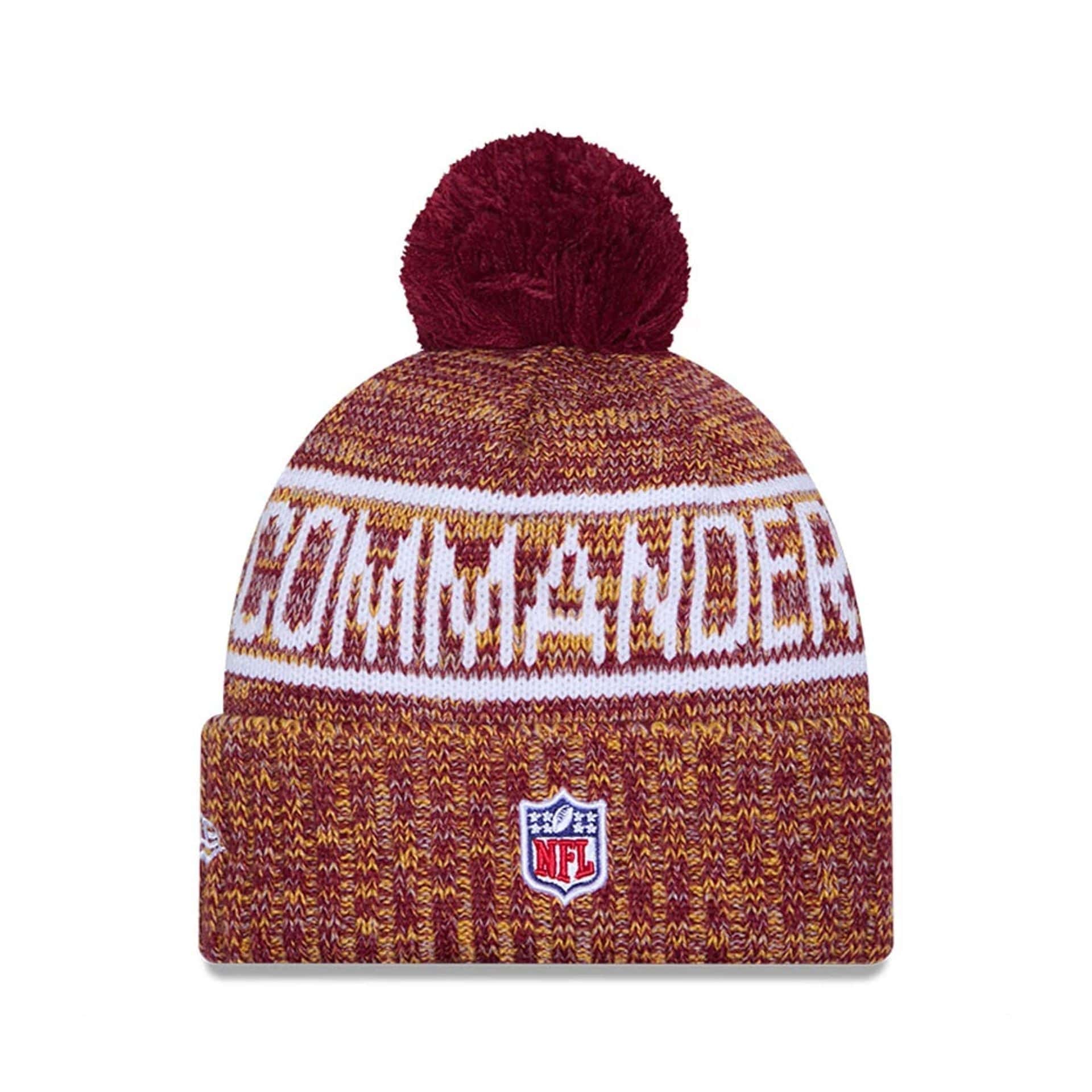 NFL Sideline 2025 Washington Commanders Dark Red Sport Knit Beanie