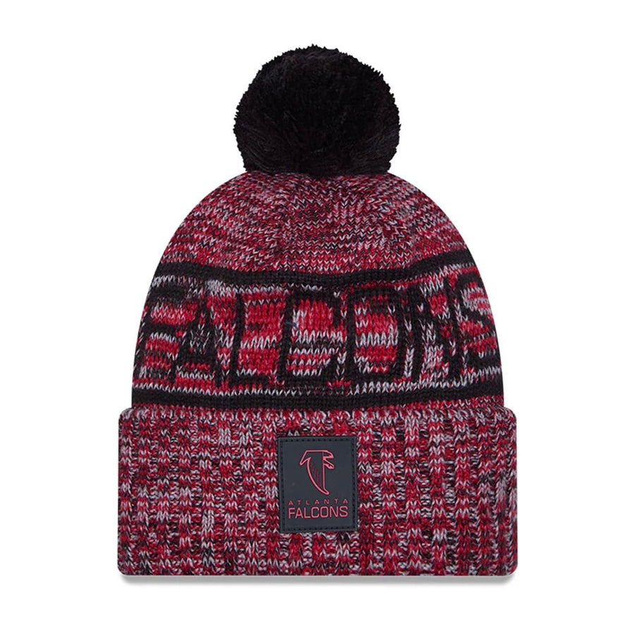 This is a Atlanta Falcons NFL Sideline Black Sport Knit Beanie Hat 1