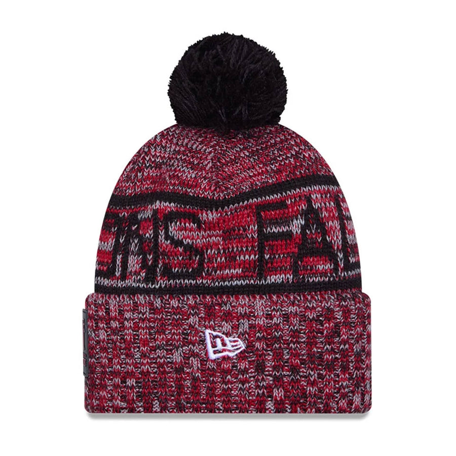This is a Atlanta Falcons NFL Sideline Black Sport Knit Beanie Hat 3