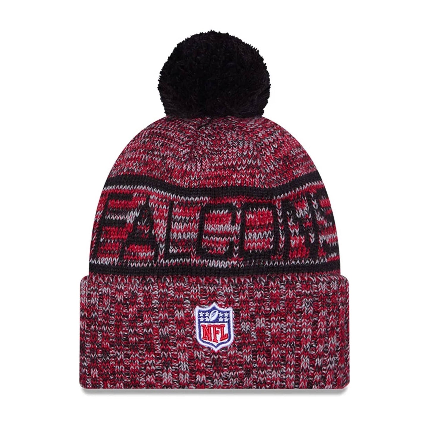 This is a Atlanta Falcons NFL Sideline Black Sport Knit Beanie Hat 2