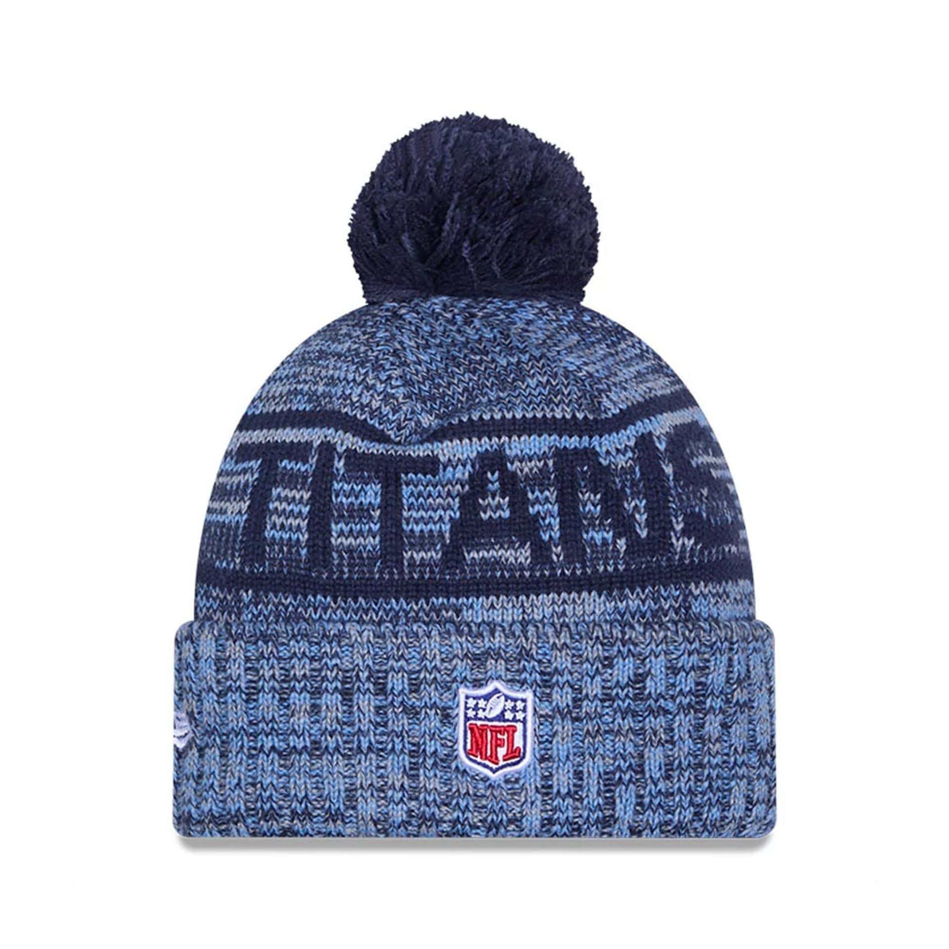 This is a Tennessee Titans NFL Sideline 2025 Dark Blue Sport Knit Beanie Hat 3