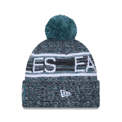 This is a Philadelphia Eagles NFL Sideline 2025 Dark Green Sport Knit Beanie Hat 2