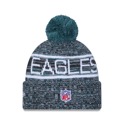 This is a Philadelphia Eagles NFL Sideline 2025 Dark Green Sport Knit Beanie Hat 3
