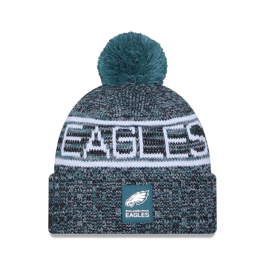 This is a Philadelphia Eagles NFL Sideline 2025 Dark Green Sport Knit Beanie Hat 1