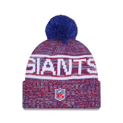 This is a New York Giants NFL Sideline 2025 Blue Sport Knit Beanie Hat 3