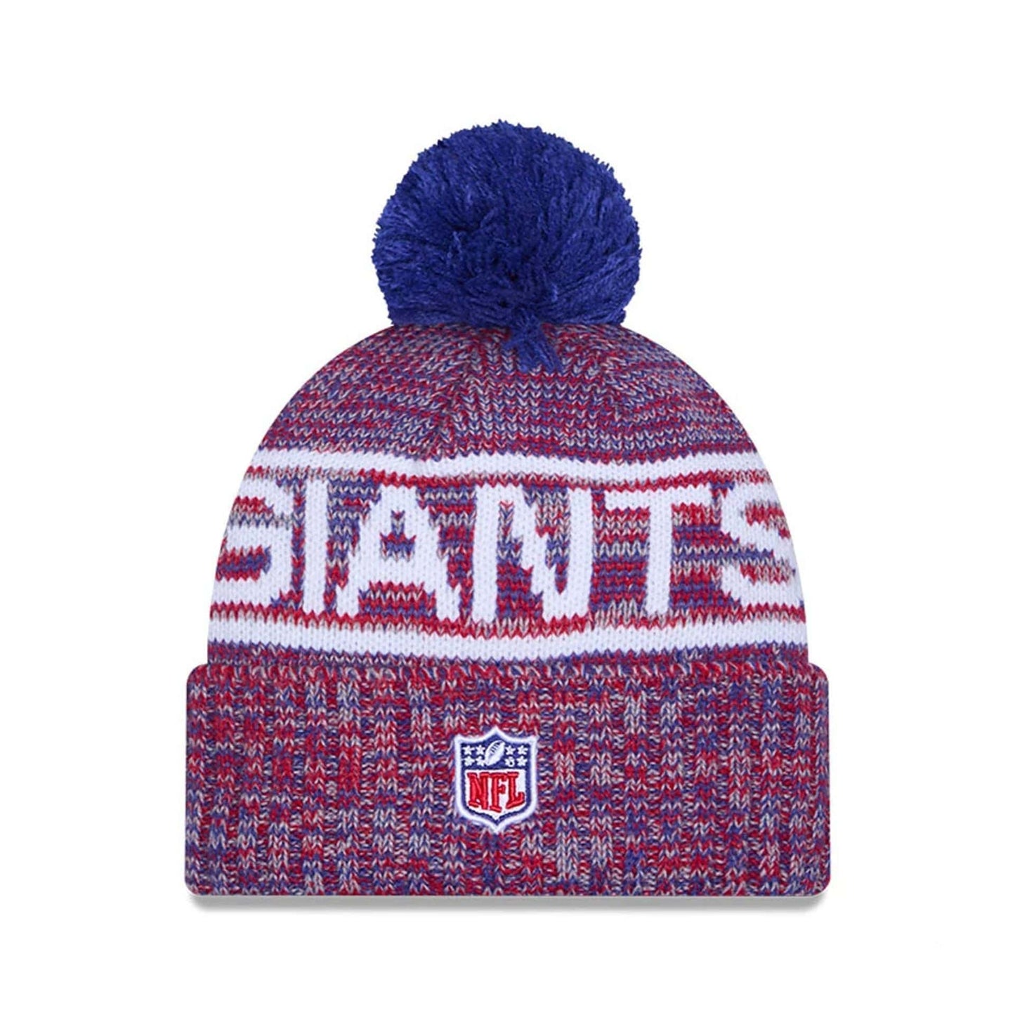 This is a New York Giants NFL Sideline 2025 Blue Sport Knit Beanie Hat 3