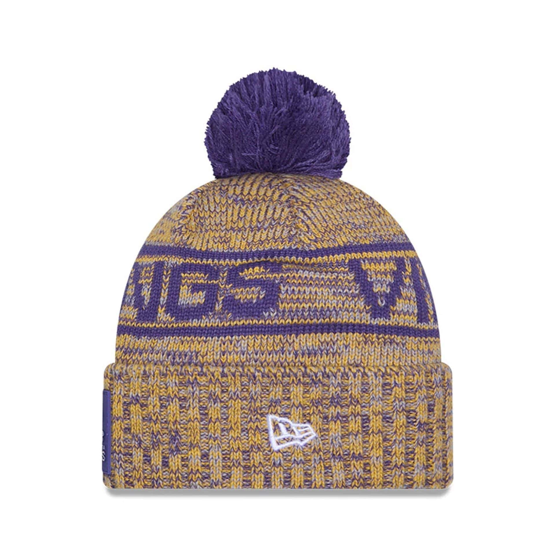 This is a Minnesota Vikings NFL Sideline Purple Sport Knit Beanie Hat 3