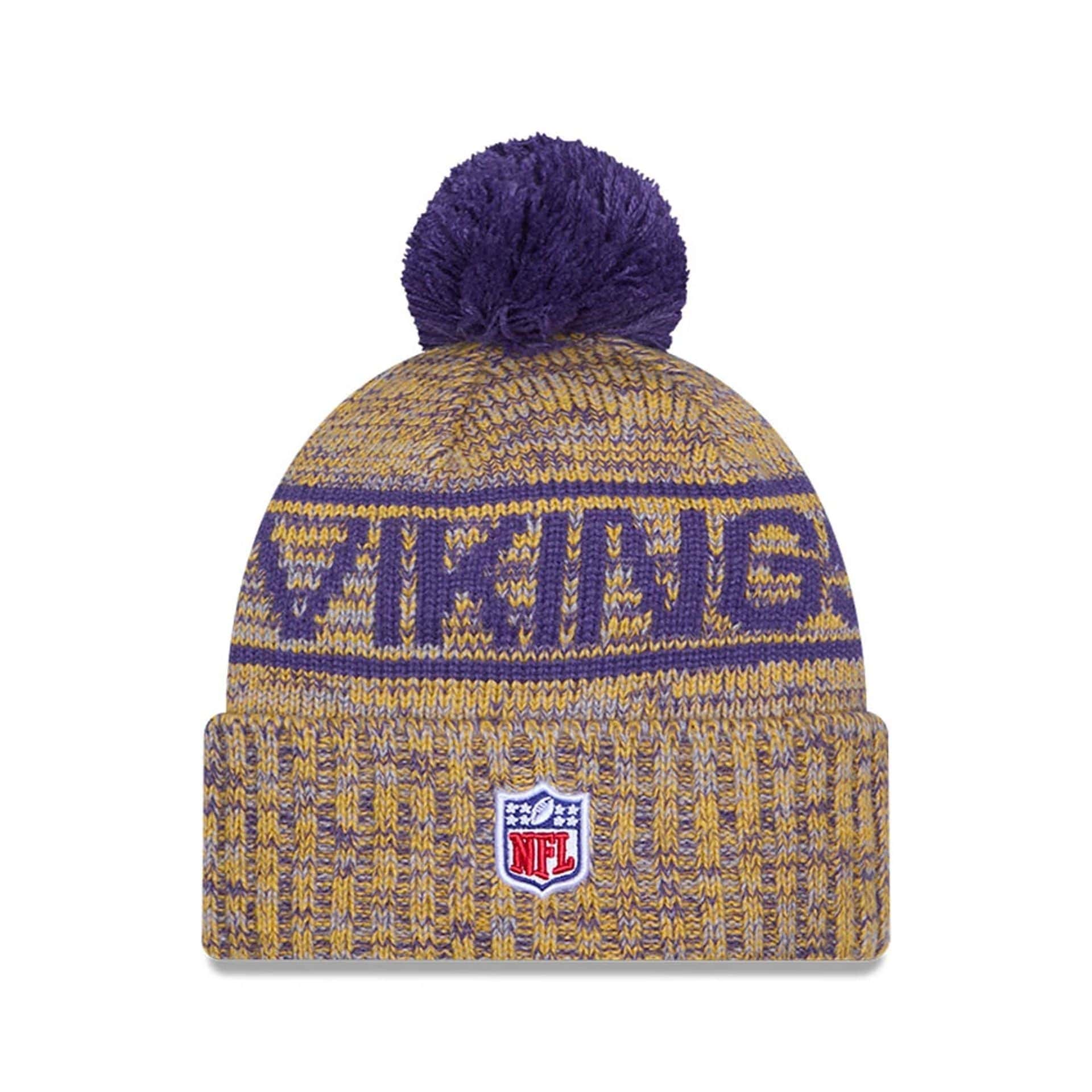 This is a Minnesota Vikings NFL Sideline Purple Sport Knit Beanie Hat 2