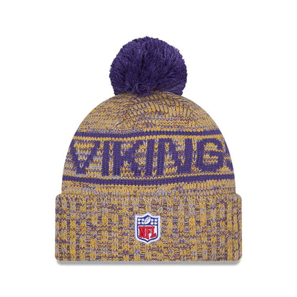 This is a Minnesota Vikings NFL Sideline Purple Sport Knit Beanie Hat 2