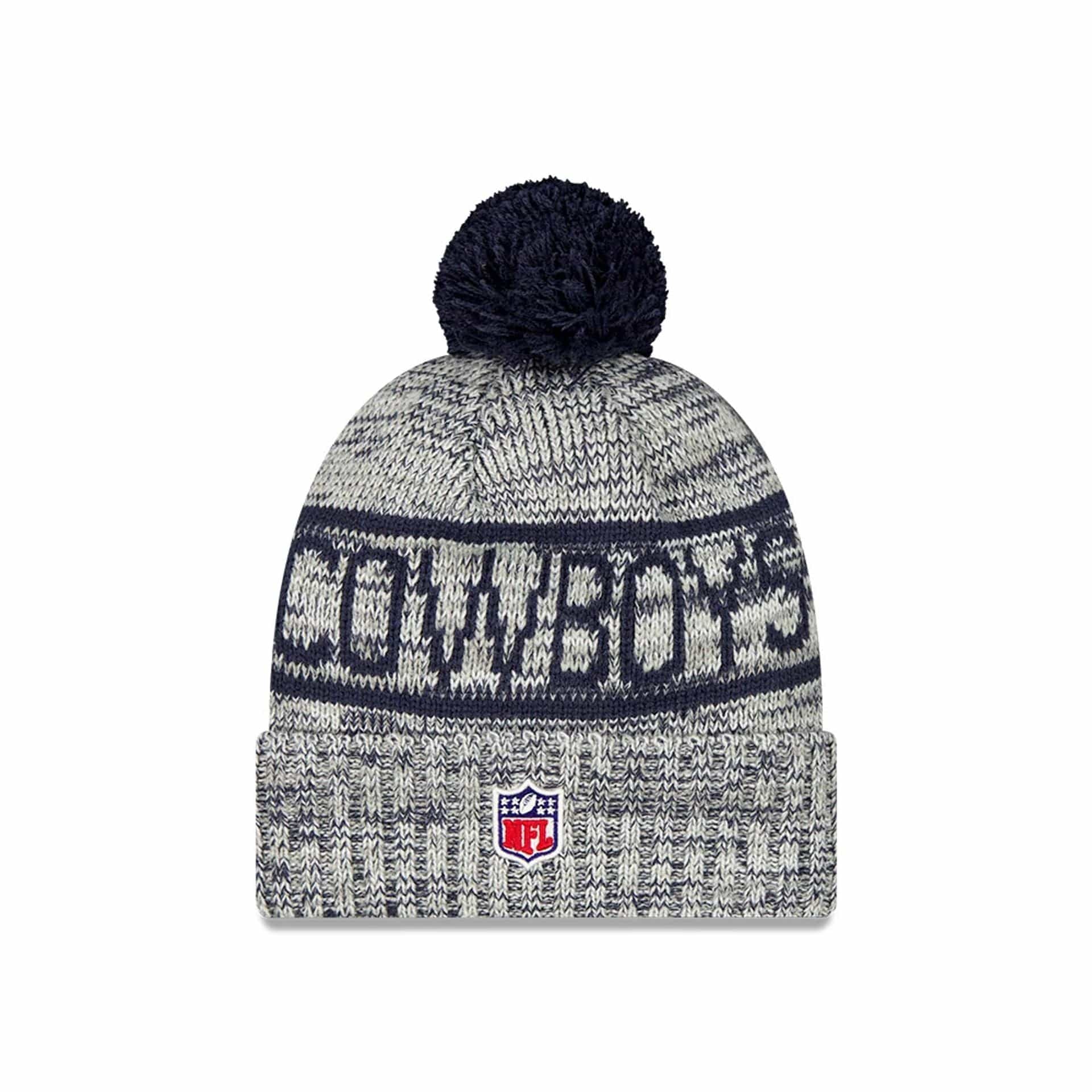 This is a Dallas Cowboys NFL Sideline Dark Blue Sport Knit Beanie Hat 2