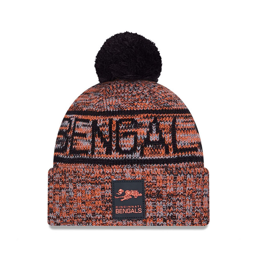 This is a Cincinnati Bengals NFL Sideline Black Sport Knit Beanie Hat 1