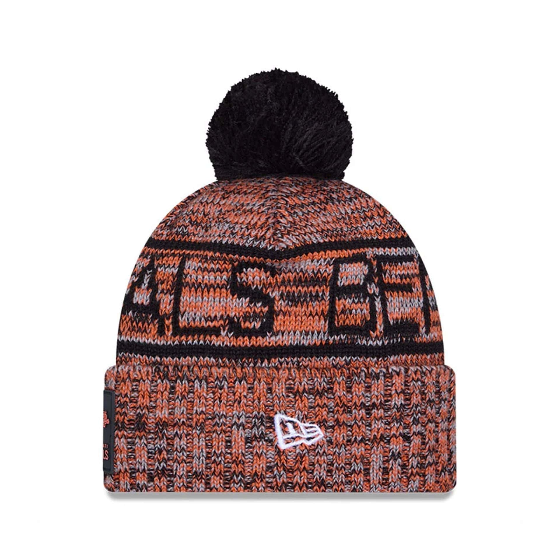 This is a Cincinnati Bengals NFL Sideline Black Sport Knit Beanie Hat 3