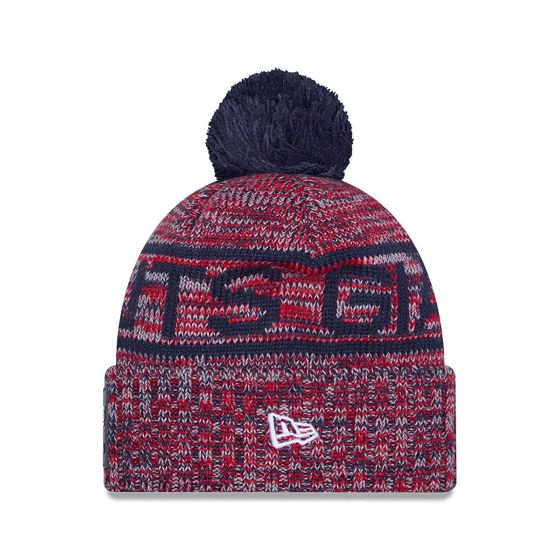 This is a New York Giants NFL Sideline Dark Blue Sport Knit Beanie Hat 3