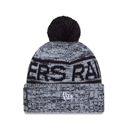 This is a Oakland Raiders NFL Sideline Grey Sport Knit Beanie Hat 2