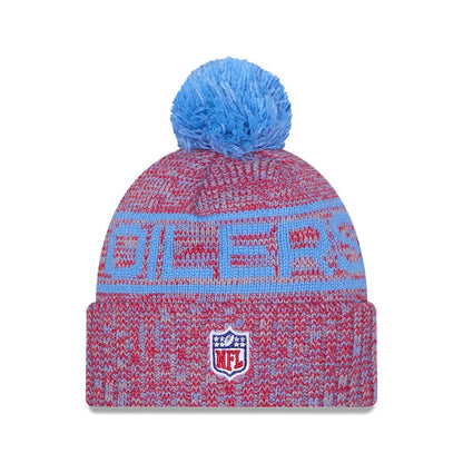 This is a NFL Oilers NFL Sideline Pastel Blue Sport Knit Beanie Hat 2