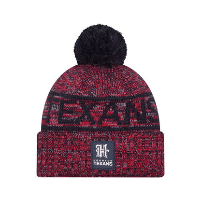 This is a Houston Texans NFL Sideline 2025 Navy Sport Knit Beanie Hat 1