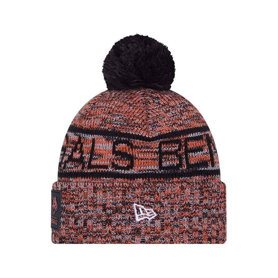 This is a Cincinnati Bengals NFL Sideline 2025 Black Sport Knit Beanie Hat 2