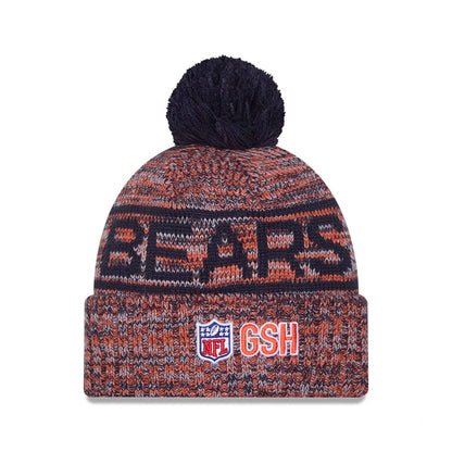 This is a Chicago Bears NFL Sideline 2025 Navy Sport Knit Beanie Hat 3