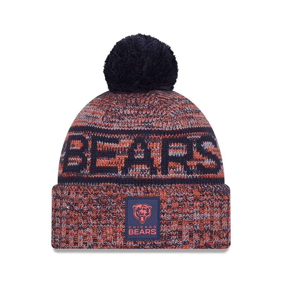 This is a Chicago Bears NFL Sideline 2025 Navy Sport Knit Beanie Hat 1