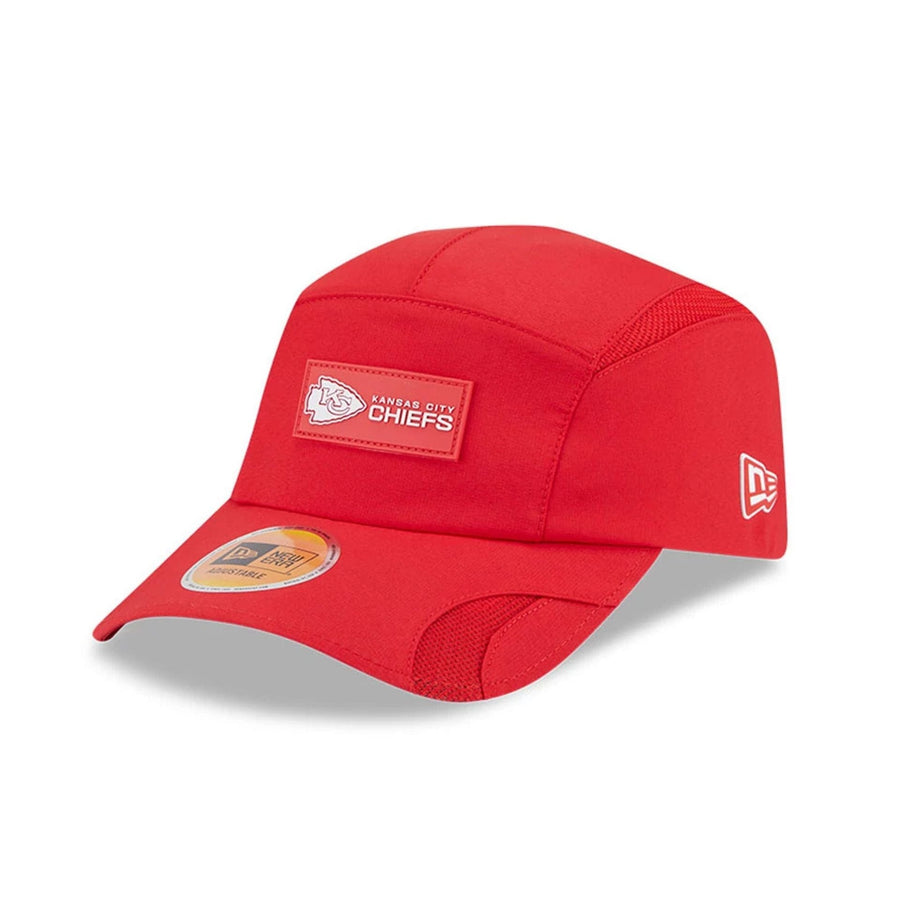 This is a Kansas City Chiefs NFL Sideline 2025 Red Runner Adjustable Cap 1