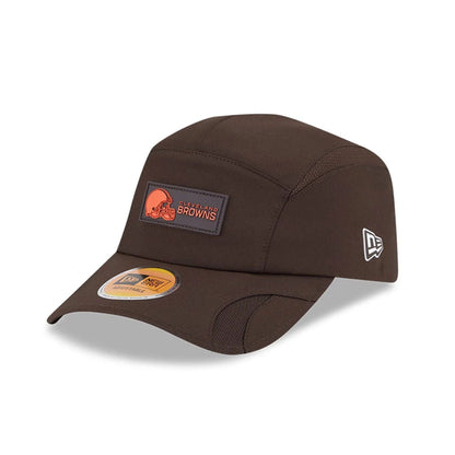This is a Cleveland Browns NFL Sideline 2025 Dark Brown Runner Adjustable Cap 1