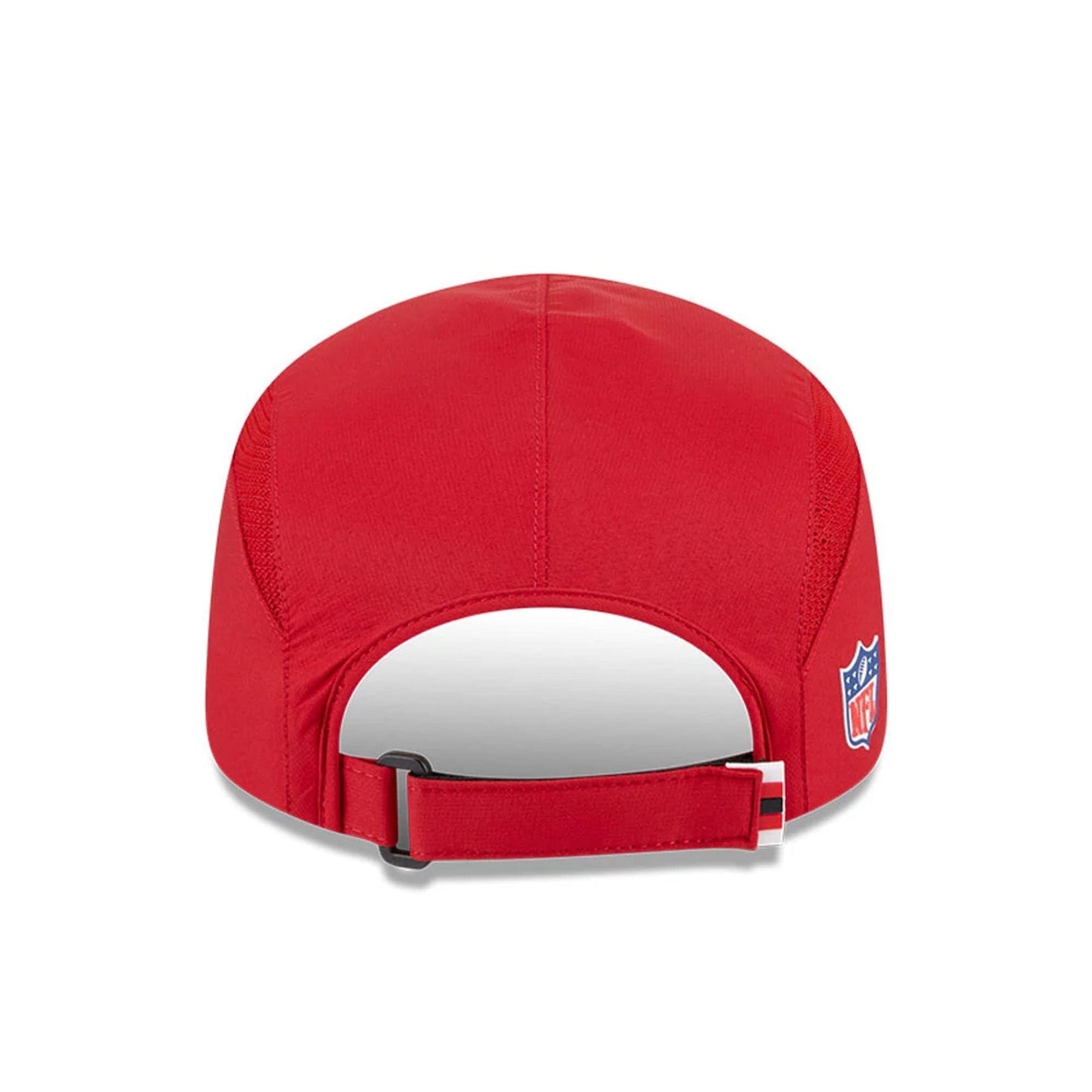 This is a San Francisco 49ers NFL Sideline 2025 Red Runner Adjustable Cap 6