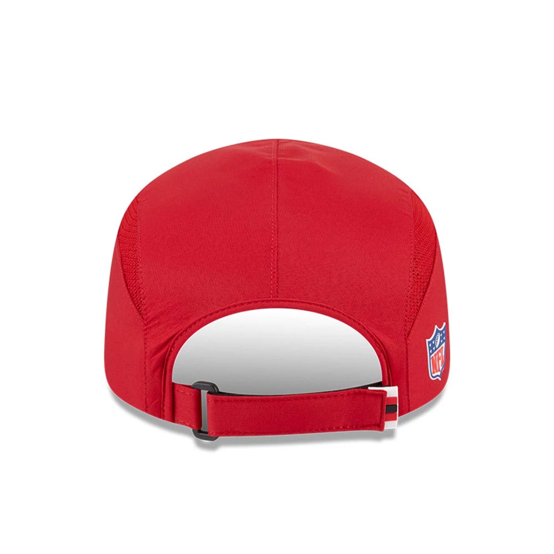 This is a San Francisco 49ers NFL Sideline 2025 Red Runner Adjustable Cap 6