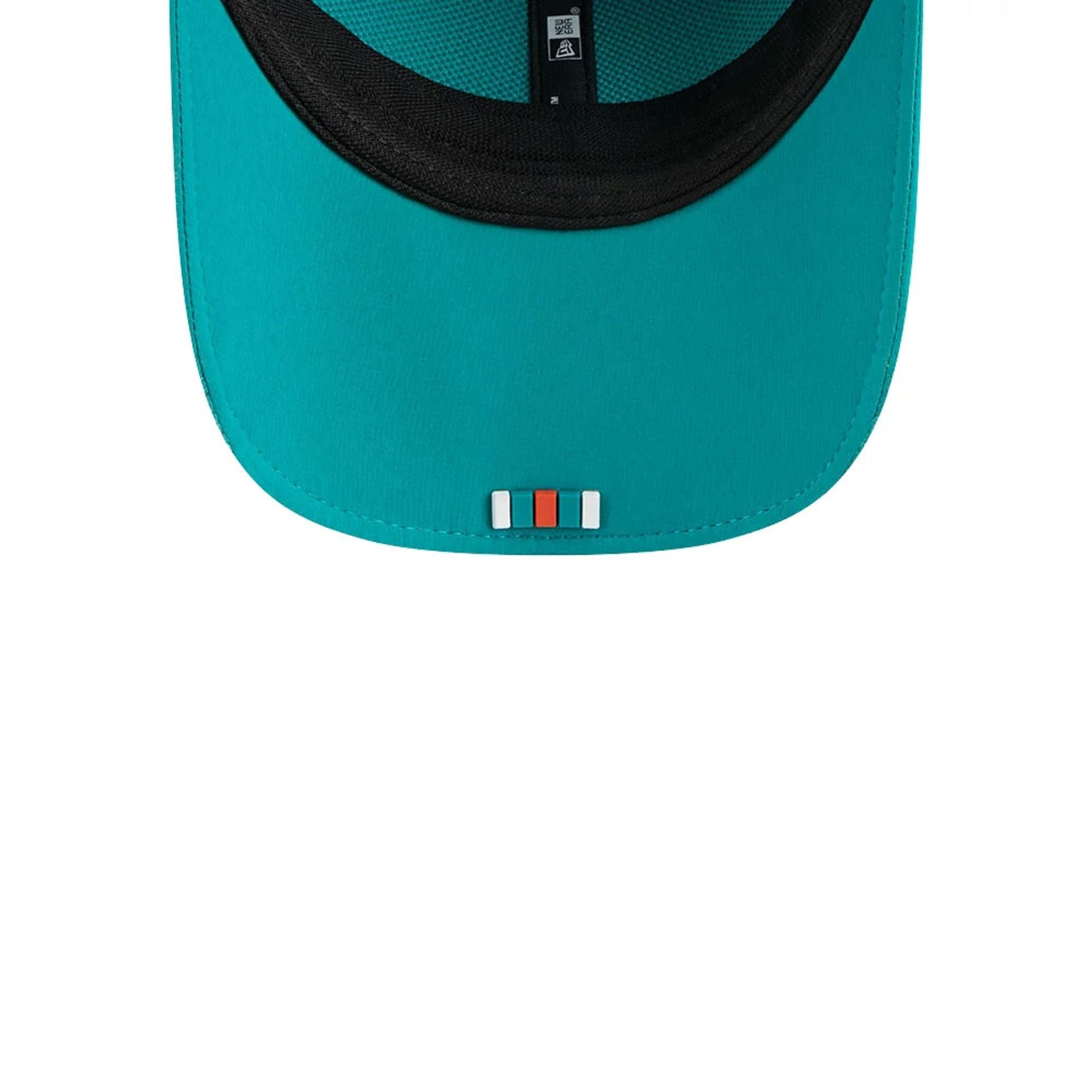 This is a Miami Dolphins NFL Sideline 2025 Turquoise 9FORTY M-Crown Adjustable Cap 2