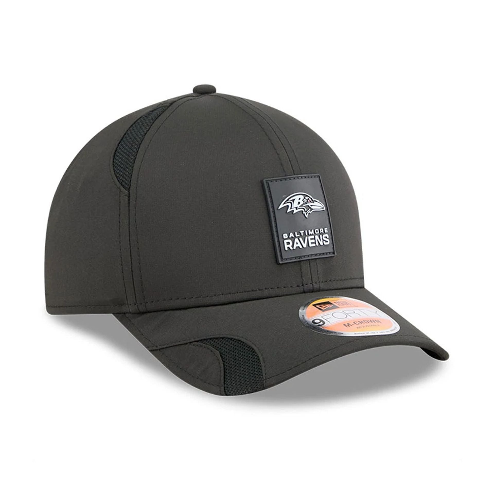 This is a Baltimore Ravens NFL Sideline 2025 Black 9FORTY M-Crown Adjustable Cap 4