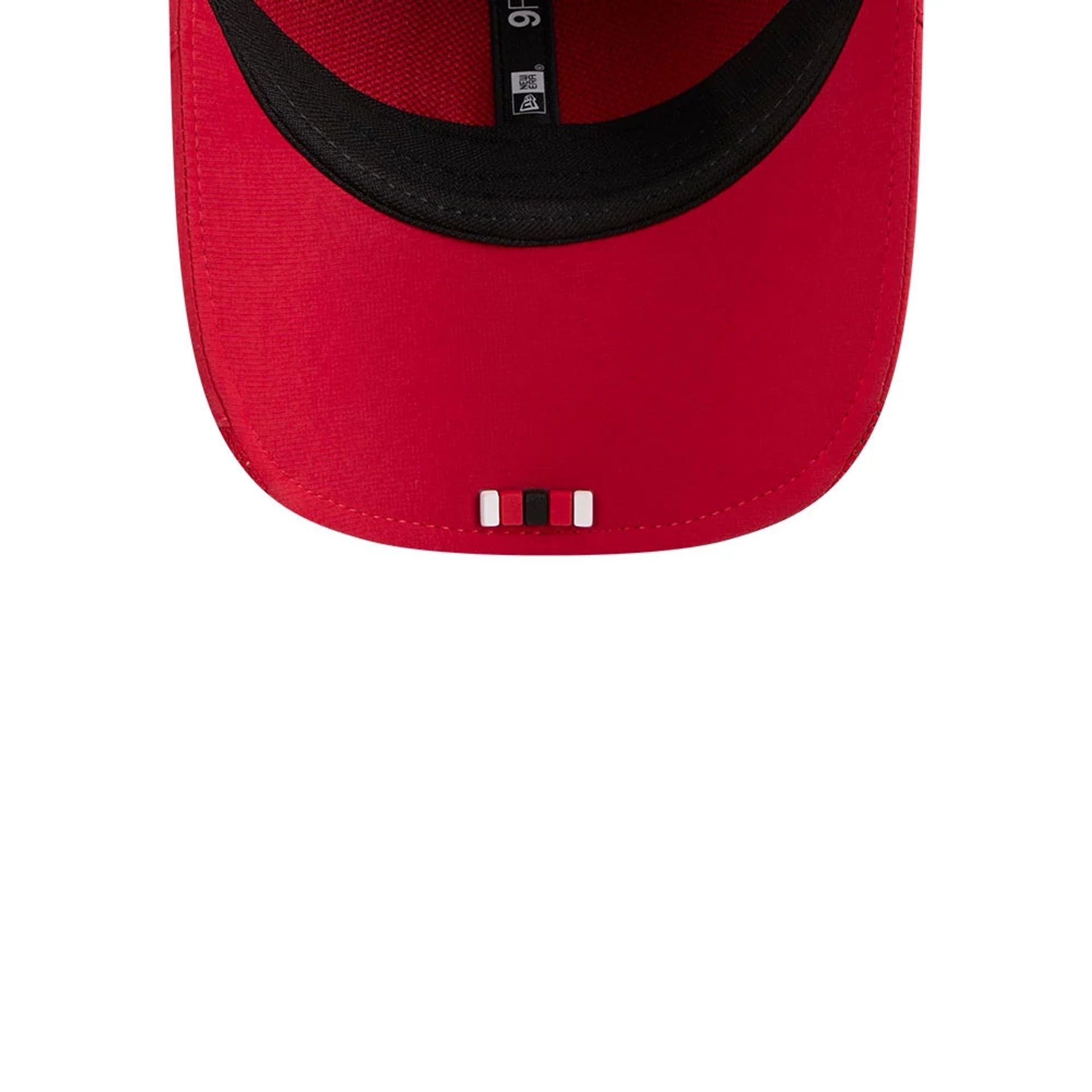 This is a San Francisco 49ers NFL Sideline 2025 Red 9FORTY M-Crown Adjustable Cap 2