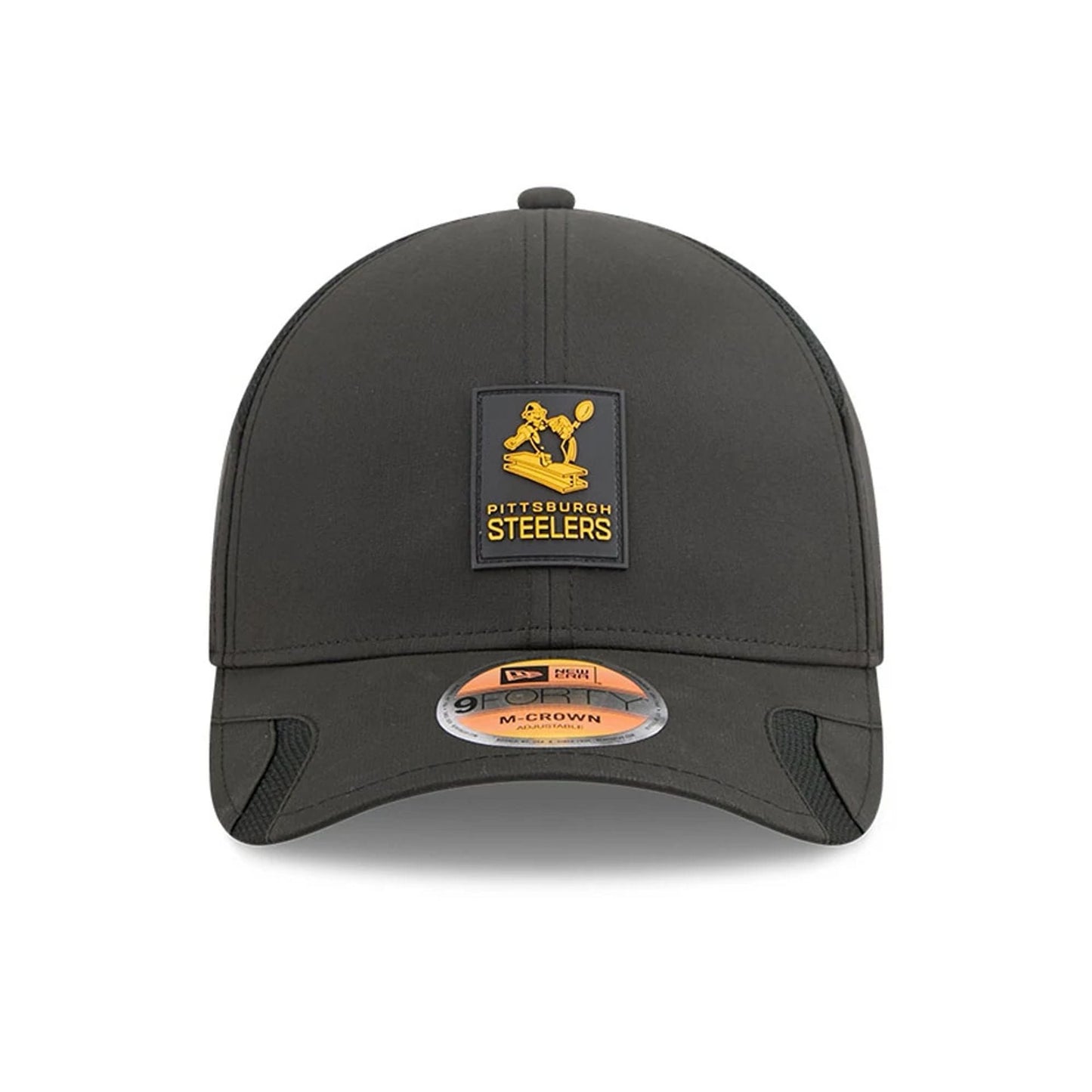 This is a Pittsburgh Steelers NFL Sideline 2025 Black 9FORTY M-Crown Adjustable Cap 3