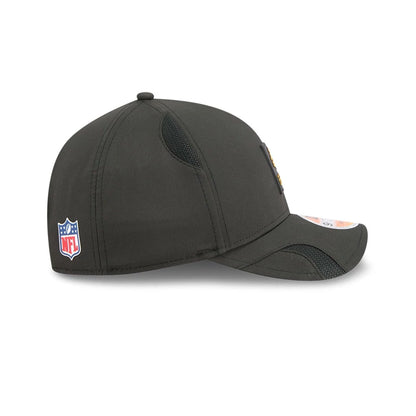 This is a Pittsburgh Steelers NFL Sideline 2025 Black 9FORTY M-Crown Adjustable Cap 6