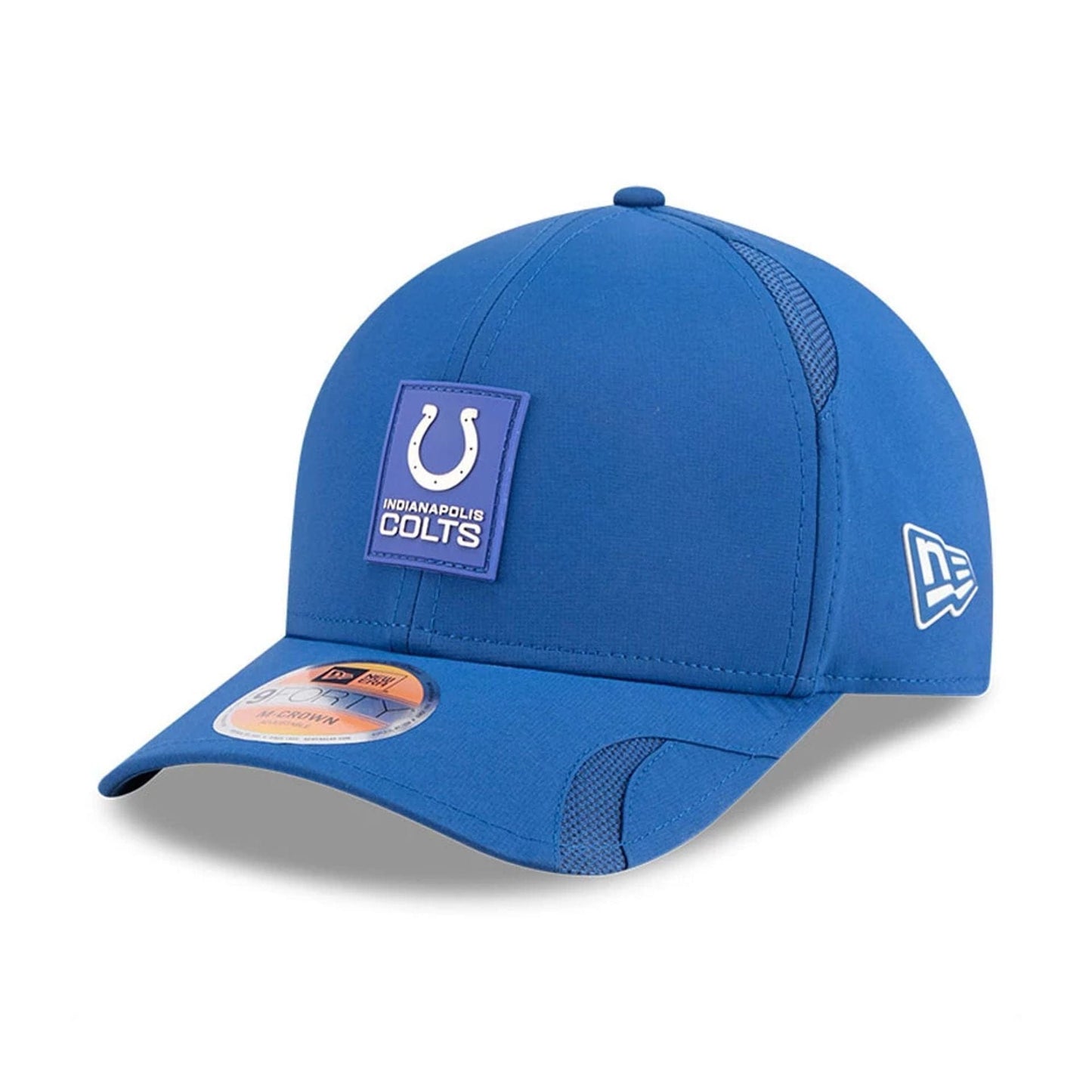 This is a Indianapolis Colts NFL Sideline 2025 Blue 9FORTY M-Crown Adjustable Cap 1
