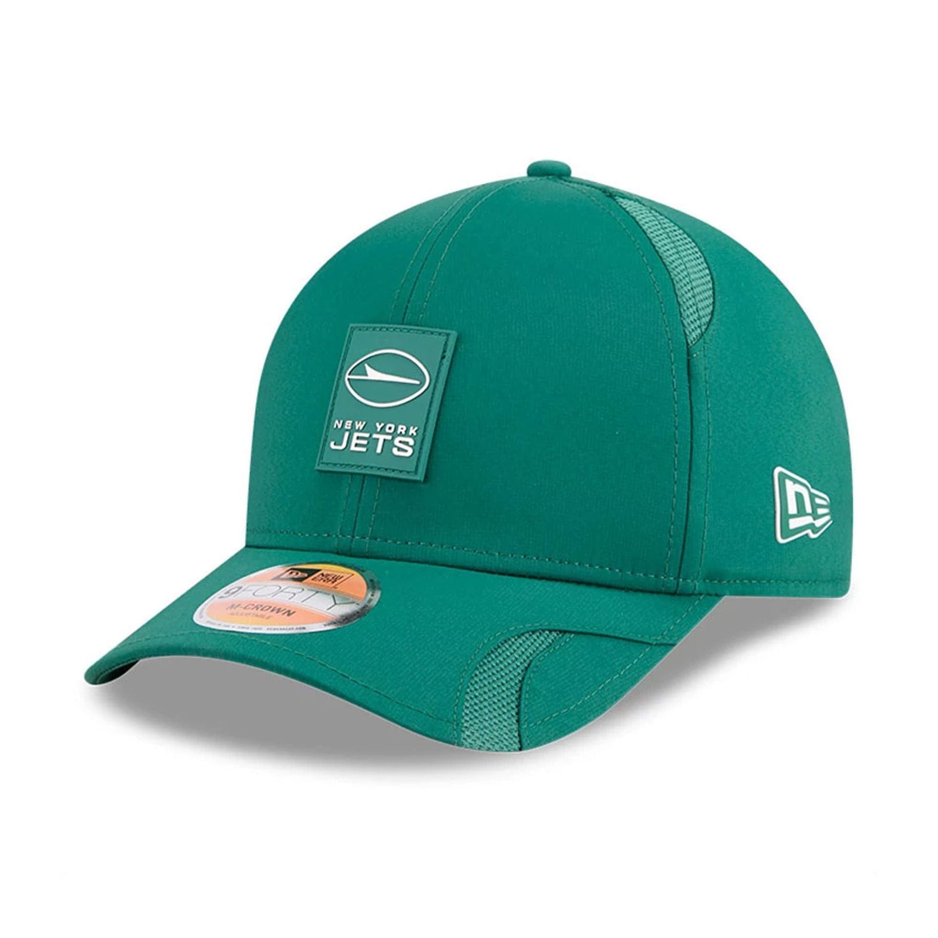 This is a New York Jets NFL Sideline 2025 Green 9FORTY M-Crown Adjustable Cap 1