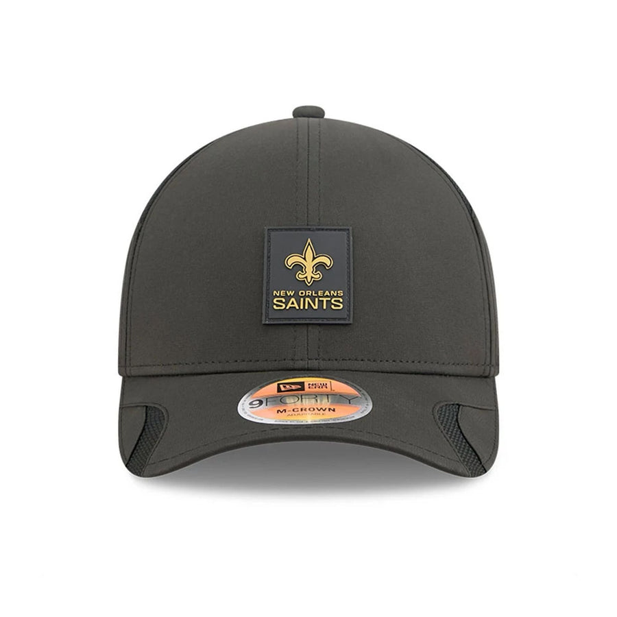 This is a New Orleans Saints NFL Sideline 2025 Black 9FORTY M-Crown Adjustable Cap 3