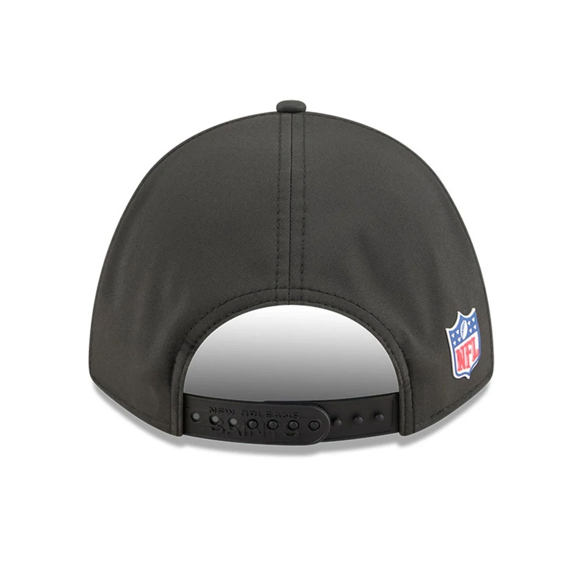 This is a New Orleans Saints NFL Sideline 2025 Black 9FORTY M-Crown Adjustable Cap 7