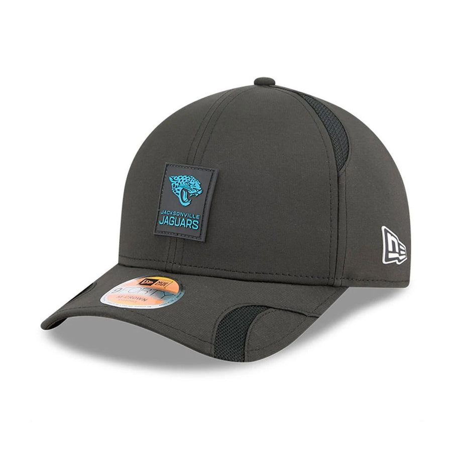 This is a Jacksonville Jaguars NFL Sideline 2025 Black 9FORTY M-Crown Adjustable Cap 1