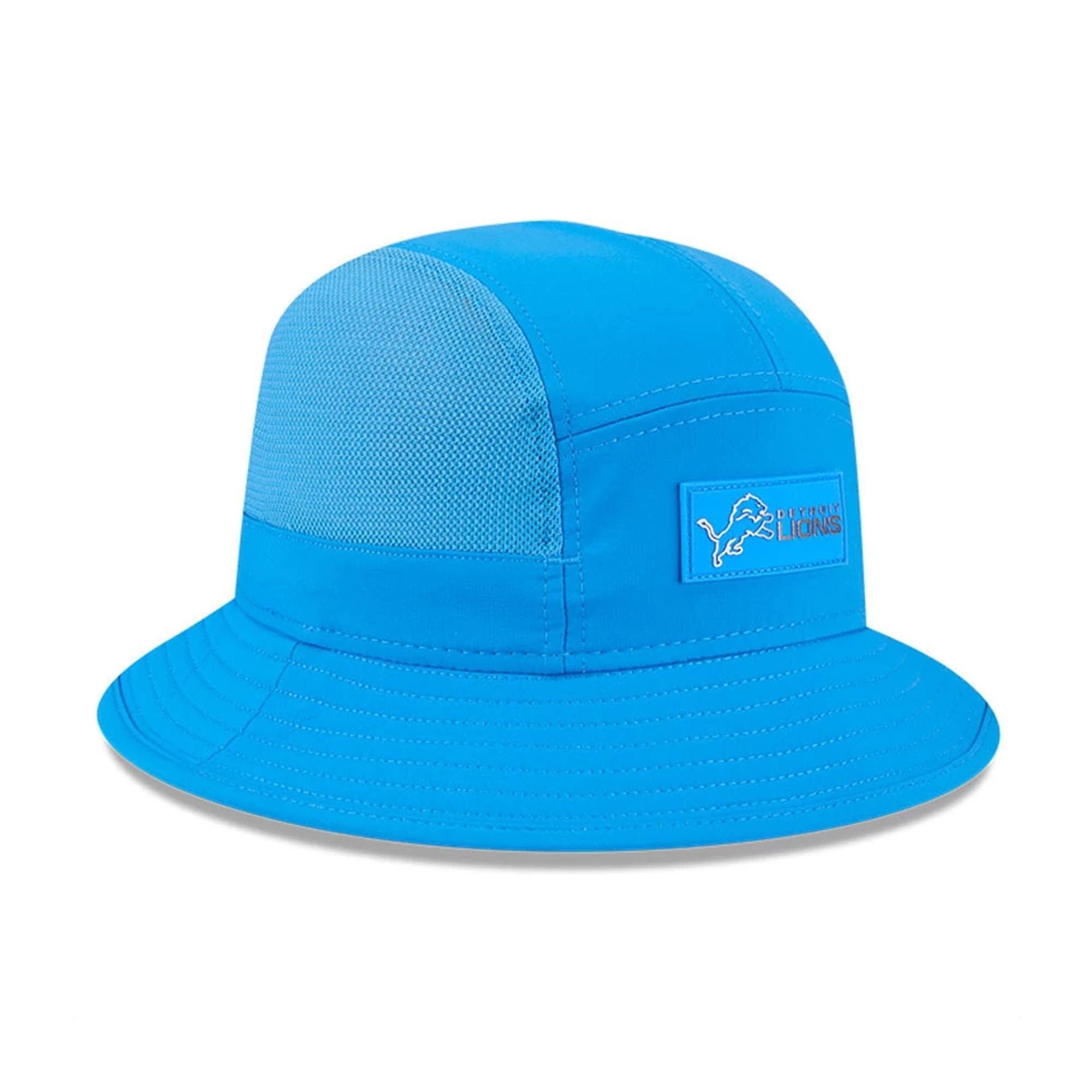 This is a Detroit Lions NFL Sideline 2025 Blue Stretch Bucket Hat 4